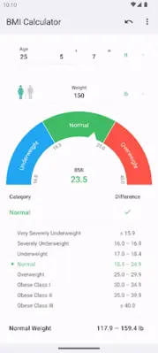 BMI Calculator android App screenshot 2